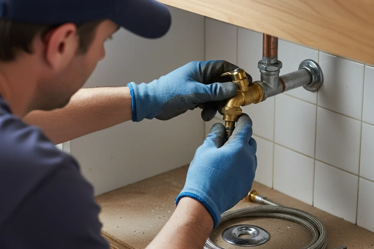 Shutoff valve and fitting work during Emergency Plumbing in Lott